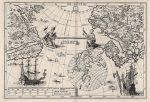 シェーラー作のアジアとアメリカとの距離を示した地図